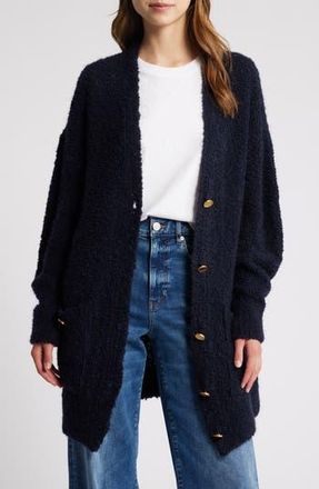 Frame Denim Oversize Boucl&eacute; Cardigan in Navy at Nordstrom Rack, Size Medium