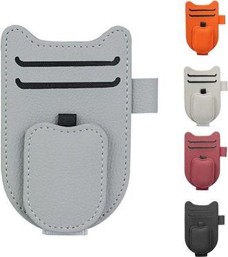 No Brand Soporte Para Gafas En La Visera Del Coche, Clip De Almacenamiento Para La Visera Del Coche, Tarjetero Multifuncional De Cuero Para La Visera Del Coche