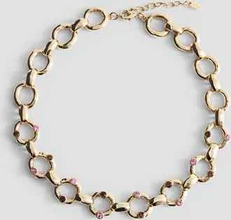 Mango Collana catena cristalli oro - Donna - Taglia unica - MANGO