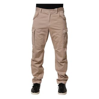 Dolce & Gabbana Straight Trousers, male, Beige, Size: M Straight Cargo Chino Trouser Pants