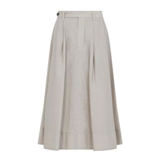 Brunello Cucinelli Brunello Cucinelli, Midi Skirts, female, Beige, Size: M Cotton Midi Skirt