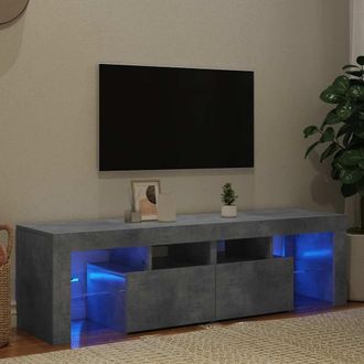 vidaXL Vidaxl - Mueble De Tv Con Luces Led Gris Hormig&oacute;n 140x36,5x40 Cm
