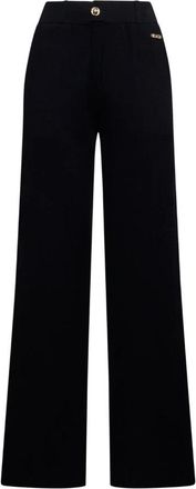 Silvian Heach Schoofs Stretch Flare Broek - Dames - Wijde Broeken - Zwart - L - Polyester - Broeken