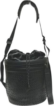 Bottega Veneta Pre-owned Bucket Bags, female, Black, Size: ONE SIZE Pre-owned Leather Bucket Bag