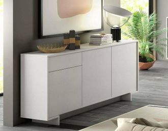 Dmora Aparador Agrifoglio, Aparador De Sal&oacute;n, Buffet De Sal&oacute;n Con 3 Puertas Y 1 Caj&oacute;n, 100% Made In Italy, 170x42h78 Cm, Blanco - Dmora