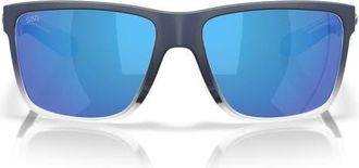 Costa 58mm Broadbill II Polarized Rectangle Sunglasses in Deep Blue Fade /Blue 580G at Nordstrom