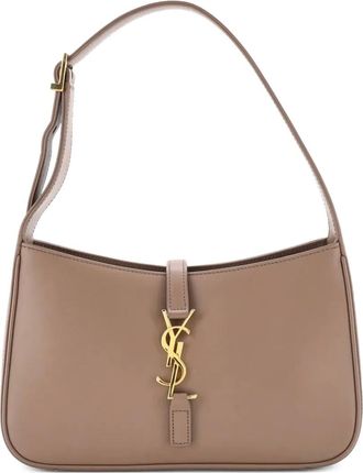 Saint Laurent Le 5 a 7 Leather Small hobo bag - Neutrals