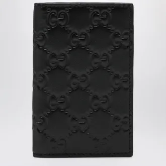 Gucci Black GG Emblem vertical card holder
