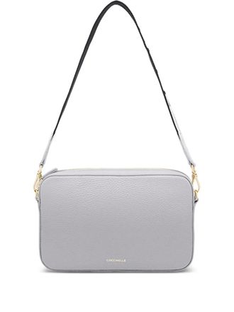 Coccinelle small Tebe zip-top leather shoulder bag - White
