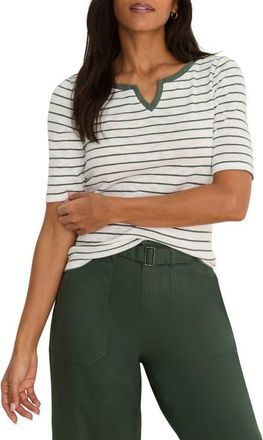 Nic+Zoe Stripe Cotton Top in Green Multi at Nordstrom, Size Xx-Large