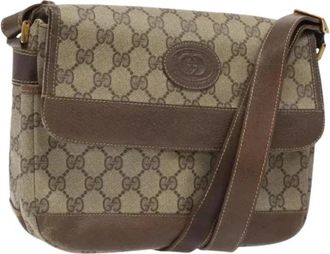 Gucci Pre-owned Vintage GG Canvas Schoudertas - Dames - Vintage Schoudertas - Beige - ONE Size - Leer - Vintage