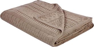 Beliani Beliani - Colcha Decorativa Ropa De Cama Algod&oacute;n 150 X 200 Cm Marr&oacute;n Daulet