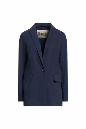 Herno Womens Single Breasted Button Fastening Blazer In Navy