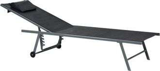 Beliani Set of 2 Sun Loungers SORONI Metal Black