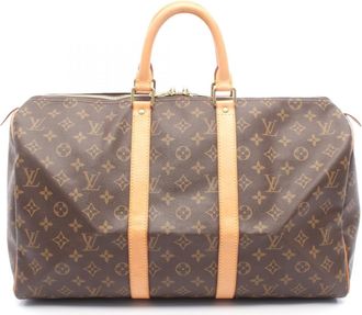 Louis Vuitton Monogram Brown Coated Canvas Leather Boston Bag (Pre-Owned)