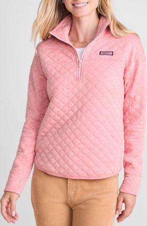 Vineyard Vines Dreamcloth Quilted Shep Half Zip Pullover in Palm Beach Heather at Nordstrom, Size Xx-Small