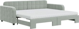 vidaXL Vidaxl - Sof&aacute; Cama Nido Con Colch&oacute;n Terciopelo Gris Claro 90x190 Cm