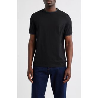 Paul Smith Sport Stripe Tipped Cotton T-Shirt in Black at Nordstrom, Size Xx-Large
