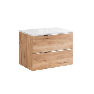Petits Meubles Mueble bajo lavabo encimera estratificado marr&oacute;n