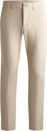 HUGO BOSS Broeken, Heren, Beige, XL, Polyester, Slim Fit Waterafstotende Commuter Broek