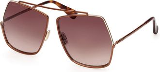 Max Mara MM0006 48F Womens Sunglasses Brown Size 64