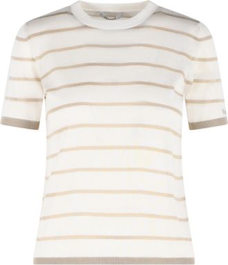 Max Mara Jersey Max Mara Favetta de cachemire beige e hilo de seda