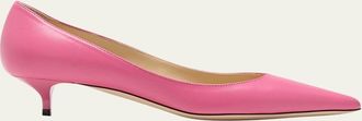 Jimmy Choo London Amelia Leather Kitten-Heel Pumps