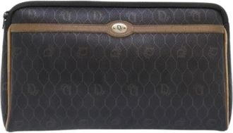 Dior Pre-owned Vintage honeycomb ritszakje - Dames - Vintage Clutch - Zwart - ONE Size - Leer - Vintage
