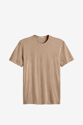 James Perse Rundhals-Kurzarm-T-Shirt aus leichtem Jersey