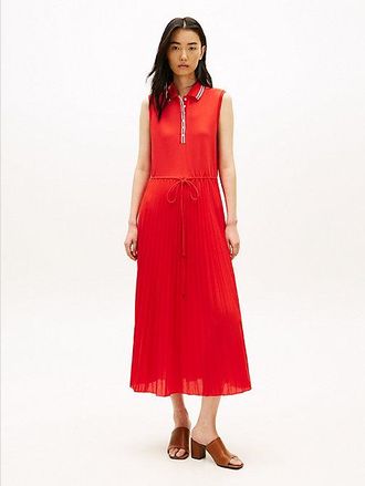 Tommy Hilfiger 1985 Pleated Sleeveless Midi Polo Dress