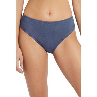 Change of Scenery Classic Midrise Bikini Bottom with Full Coverage in Indigo Twill at Nordstrom, Size X-Small