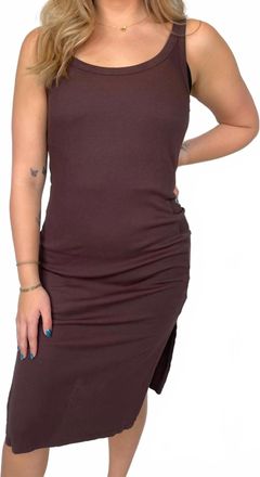 bobi Midi Tank Dress With Slits In Brown