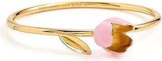 Kate Spade New York Golden Bloom Bangle Womens Bracelet Pink, Brass/Cubic Zirconia