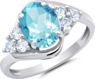 MAX + STONE 10k Yellow or White Gold Oval Cut Gemstone Sunburst Halo Ring