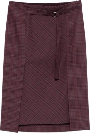 Patrizia Pepe Geruite midi-rok - Rood