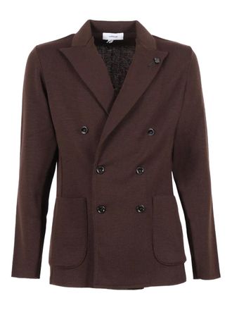 Lardini double-breasted wool jacket - men - Virgin Wool - L - Brown