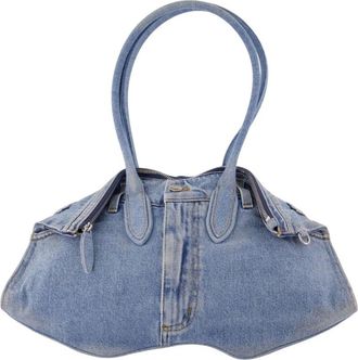 Alexander McQueen Tassen, Dames, Blauw, ONE Size, Katoen, Manta Bag