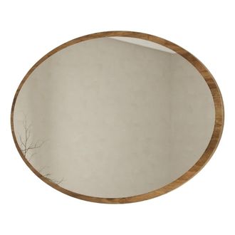 Dmora Espejo Trens, Forma Ovalada, Tipo De Pared, Estructura Transparente, 60x90h Cm Marr&oacute;n Nogal