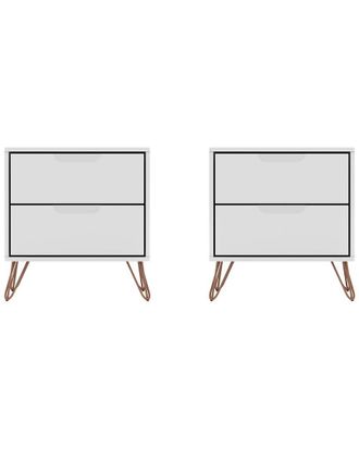 Manhattan Comfort Rockefeller Nightstand 2.0 Set Of 2