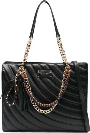 La Carrie quilted chain shoulder bag - Black