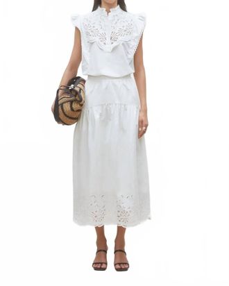 Suncoo Flavie Jupe Midi Skirt In White