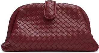 Bottega Veneta The Lauren 1980 Intrecciato Leather Clutch in 6569 Lava Red-Brass V at Nordstrom
