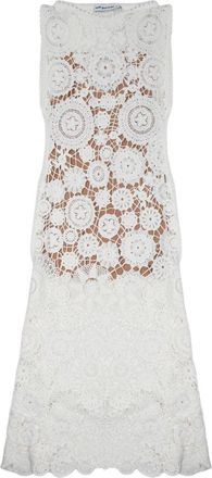 Self Portrait Sleeveless Scalloped Hem Crochet Dress
