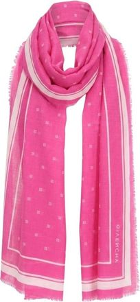 Givenchy Grote Vierkante Sjaal - Dames - Wintersjaals - Roze - ONE Size - Wol - Accessoires