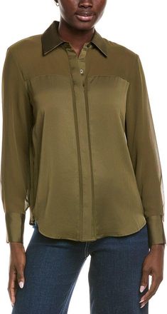 Kenneth Cole Sheer Button Top