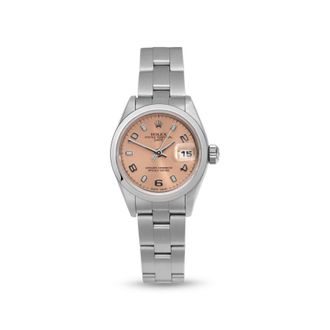 Rolex Pre-owned Rolex Oyster Perpetual Automatic Chronometer Pink Dial Ladies Watch 79160