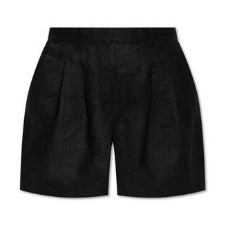 Poss&eacute; Marchello Linen Shorts - Dames - Bermuda - Zwart - L - Leer - Korte Broeken