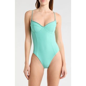 Ramy Brook Jayda Braided One-Piece Swimsuit in Seaglass at Nordstrom, Size X-Small