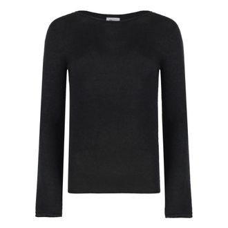 THE (ALPHABET) Cashmere Knitwear, female, Black, Size: L Silk-Cashmere Blend Pullover