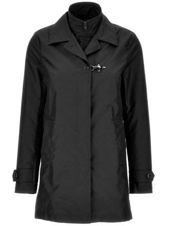 Fay Womens Technical Poplin Black Morning Coat - Size Medium